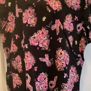 SB Breast Cancer Scrub Top. XL